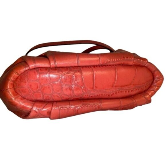 COACH 2013 Madison Lindsey Red Croc Embossed Crossbody Satchel Full Zip 1941 - Picture 3 of 9